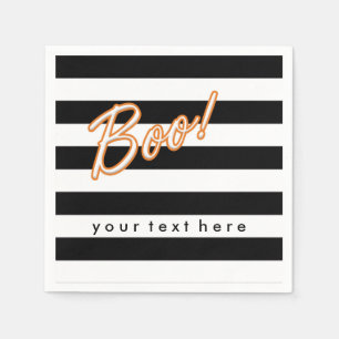 En Papier Serviettes de fête d'Halloween noir et blanc BOO