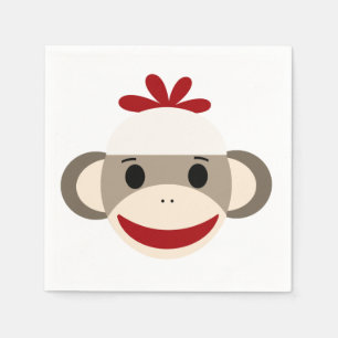 En Papier Serviettes de livre blanc de singe de chaussette