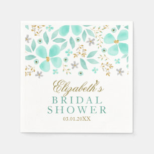 En Papier Serviettes de mariage à feuilles florales de la Mo