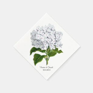 En Papier Serviettes de mariage personnalisées Blanches Hydr