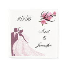 Serviettes de mariée et de chambre