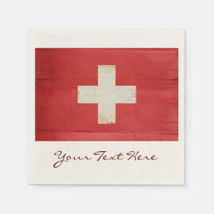 En Papier Serviettes de partie de drapeau de la Suisse