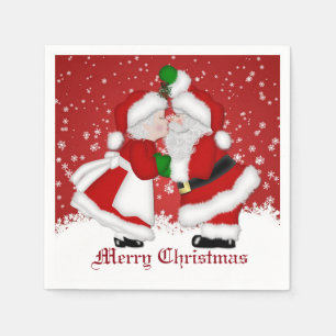 En Papier Serviettes de Père Noël de gui de Joyeux Noël