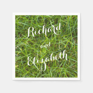 En Papier Serviettes d'herbe verte