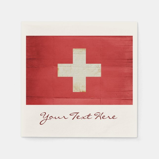 En Papier Serviettes du drapeau suisse (Devant)