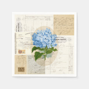 En Papier Serviettes françaises d'éphémères d'hortensia