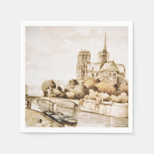 En Papier Serviettes imprimées de cathédrale de Notre Dame