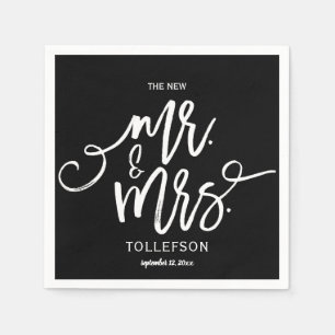 En Papier Serviettes Mariages modernes Typographie de pinc