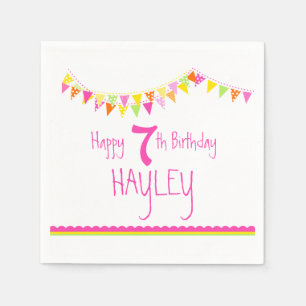 En Papier Serviettes nommées d'étamine anniversaire color