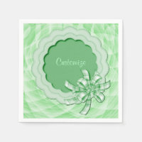 Serviettes personnalisées à cadre de paille vert