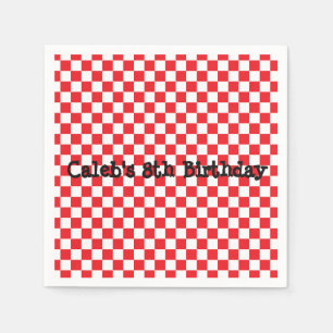 En Papier Serviettes pour fête d'anniversaire à carreaux rou