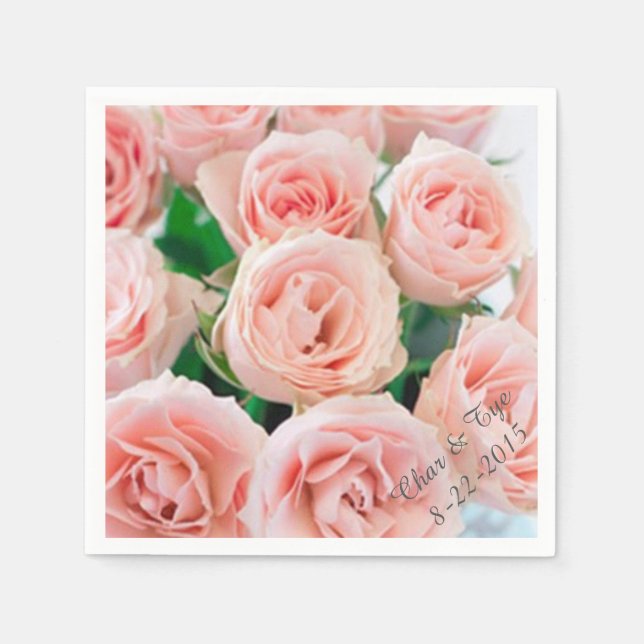 En Papier Serviettes Rose Personnalisées (Devant)