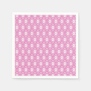 En Papier Serviettes roses et diamants blancs