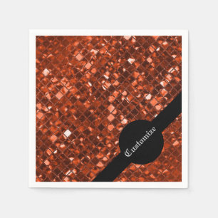 En Papier Serviettes rouges de scintillement de motif de