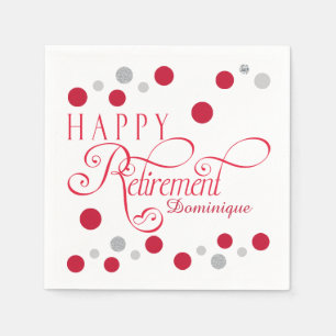 En Papier Serviettes rouges modernes de partie de retraite
