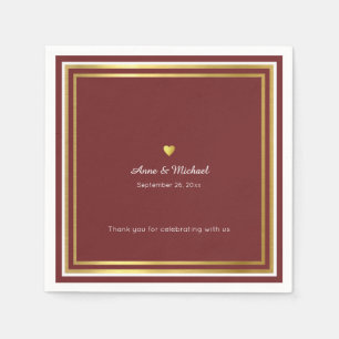 En Papier serviettes standard de réception de mariage rougeâ