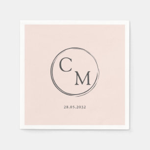 En Papier Simple et élégant monogramme Serviette