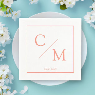 En Papier Simple et élégante serviette monogramme