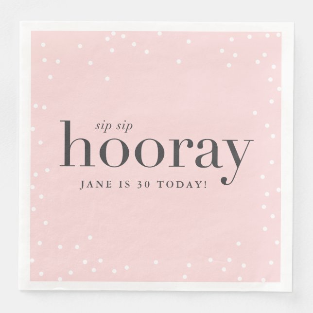 En Papier sip sip hooray fête d'anniversaire serviette (Devant)