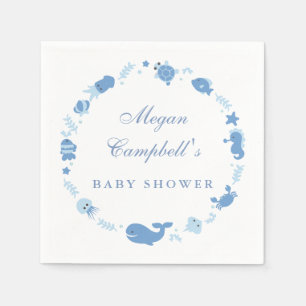 En Papier Sous les serviettes de baby shower de mer