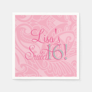 En Papier Sweet sixteen, serviettes faites sur commande