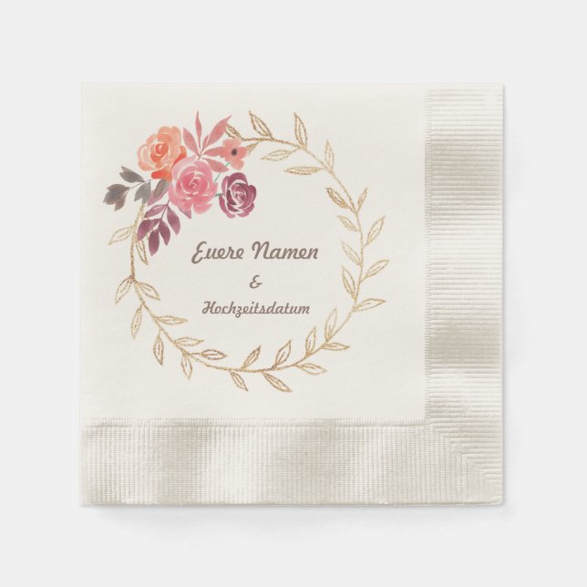 En Papier Ta serviette personnalisée de mariage (Devant)