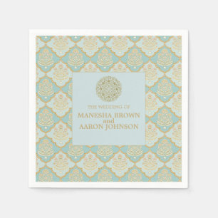 En Papier TURQUOISE INDIEN - Serviette de cocktail de mariag
