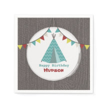 Turquoise Tipi serviettes d'anniversaire