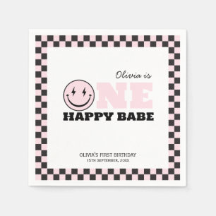 En Papier Un bon bébé filles rose 1er Anniversaire serviette