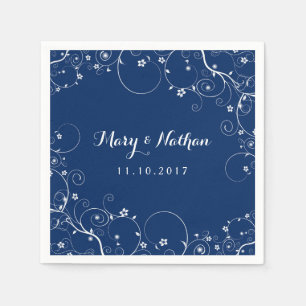 En Papier Vins de la marine - serviettes de mariage personna