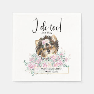 En Papier Yorkshire Terrier Chien Mariage Cocktail Serviette