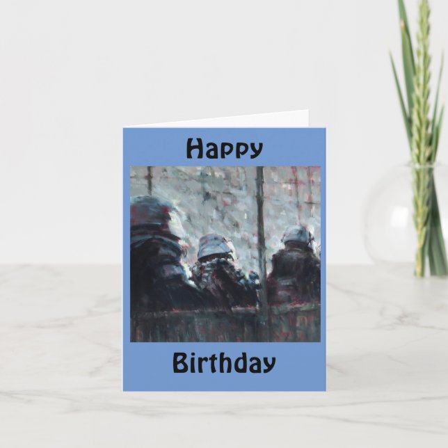 En patrouille. Carte d'anniversaire (vierge à l'in (Devant)