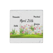 25 avril Anniversaire Personnalité Marbre Magnet
