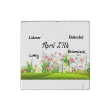 27 Avril Personnalité Marbre Magnet