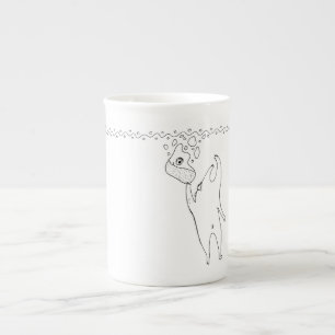 En Porcelaine Atteinte de la tasse