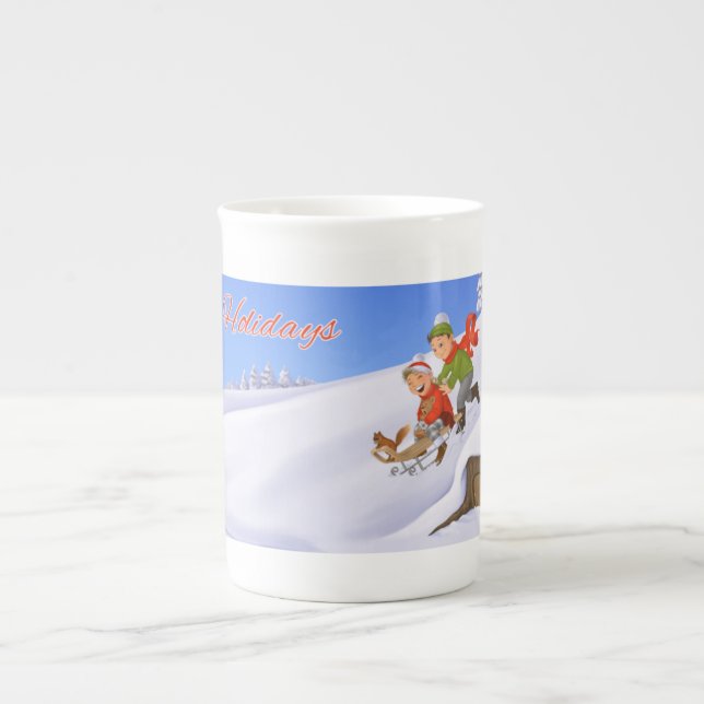 En Porcelaine Bonnes fêtes tasse (Devant)