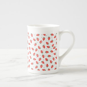 En Porcelaine Personnaliser nom fraise avec dots tasse
