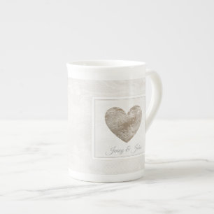 En Porcelaine Tasse d'anniversaire de mariage avec le coeur de