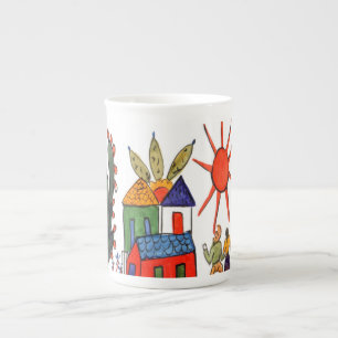En Porcelaine Tasse de café mexicaine de scène