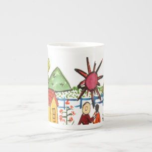 En Porcelaine Tasse de café mexicaine de scène