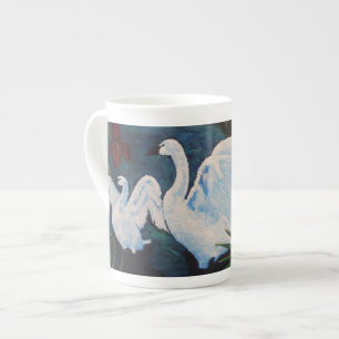En Porcelaine Tasse de cygnes de genèse