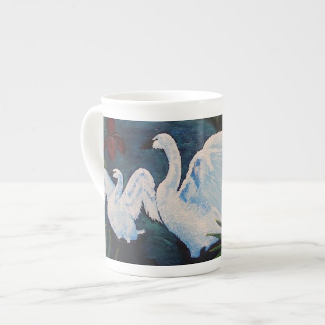 En Porcelaine Tasse de cygnes de genèse (Devant gauche)