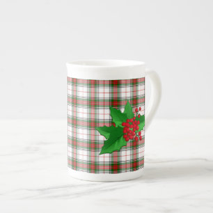 En Porcelaine Tasse de fête de la Chine de plaid de tartan de