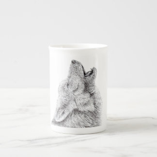 En Porcelaine Tasse de loup d'hurlement