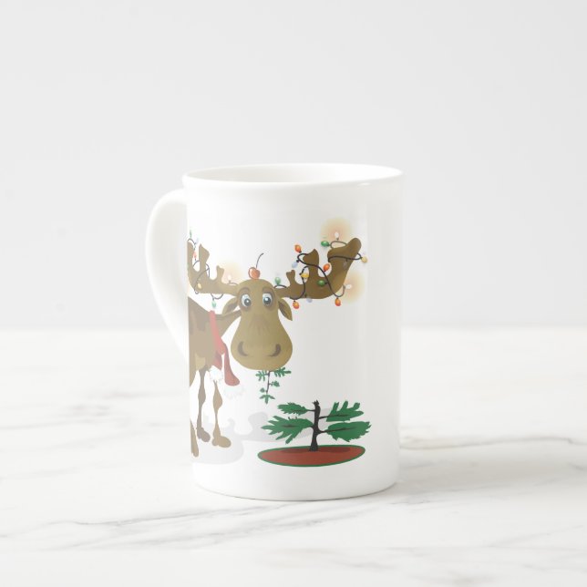 En Porcelaine Tasse de Moose~specialty de Noël (Devant gauche)