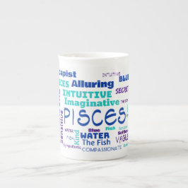 En Porcelaine Tasse de Poissons