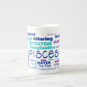 En Porcelaine Tasse de Poissons