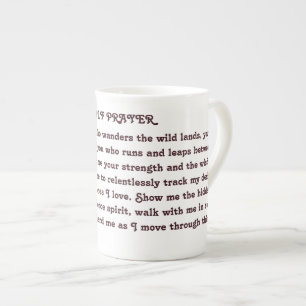 EN PORCELAINE TASSE DE PRIÈRE DE LOUP