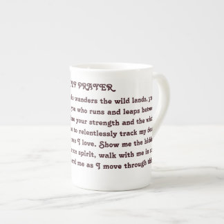 EN PORCELAINE TASSE DE PRIÈRE DE LOUP