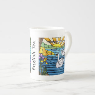En Porcelaine Tasse de thé de chanson de cygne